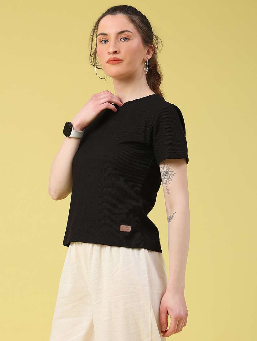 black cotton regular tshirt - 22175423 -  Standard Image - 3