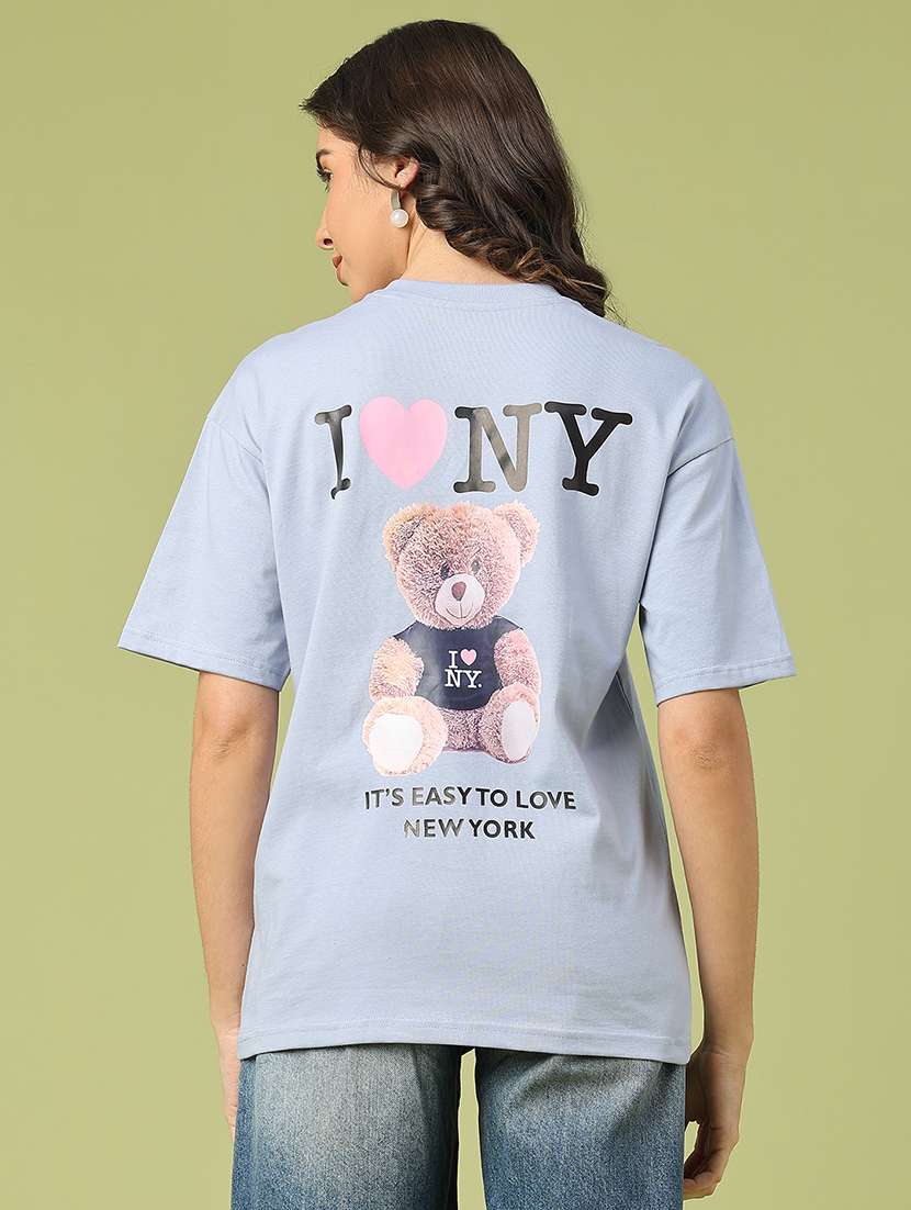 women printed short sleeve oversized t-shirt - 22175444 -  Standard Image - 3