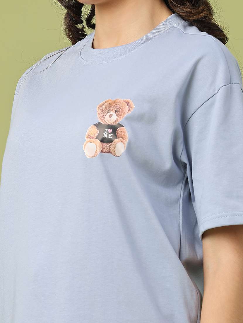 women printed short sleeve oversized t-shirt - 22175444 -  Standard Image - 5