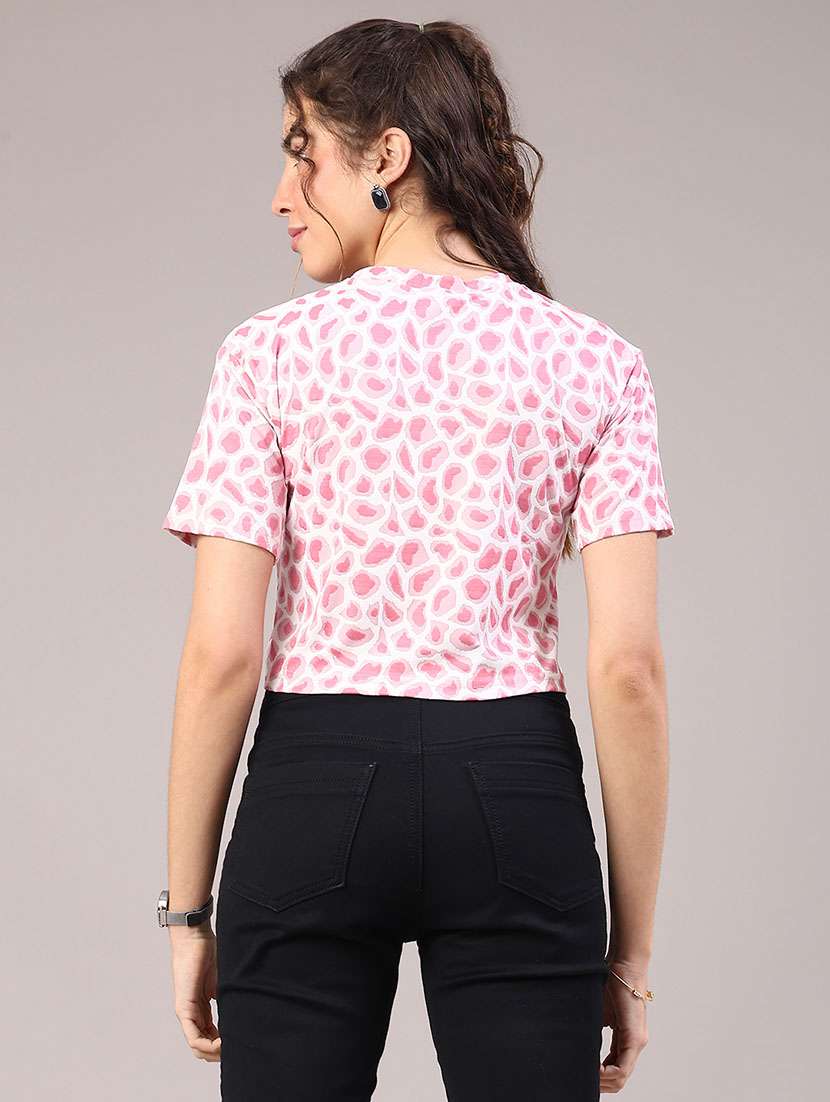 women printed short sleeve crop t-shirt - 22175452 -  Standard Image - 3