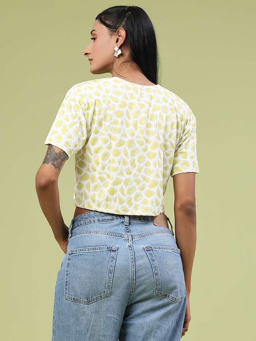women printed short sleeve crop t-shirt - 22175453 -  Standard Image - 3