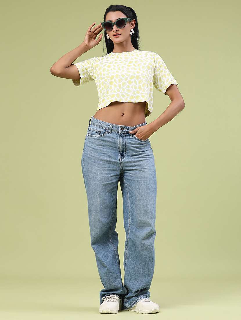 women printed short sleeve crop t-shirt - 22175453 -  Standard Image - 5