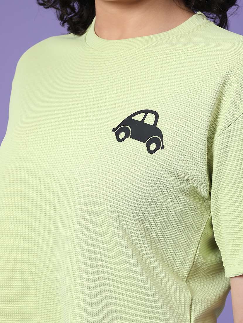women solid short sleeve crop t-shirt - 22175461 -  Standard Image - 5