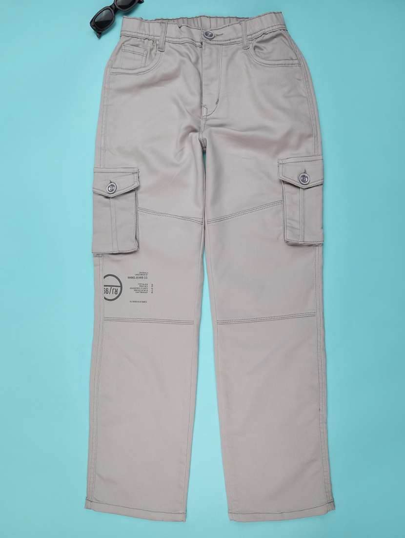 girls solid mid rise cargo