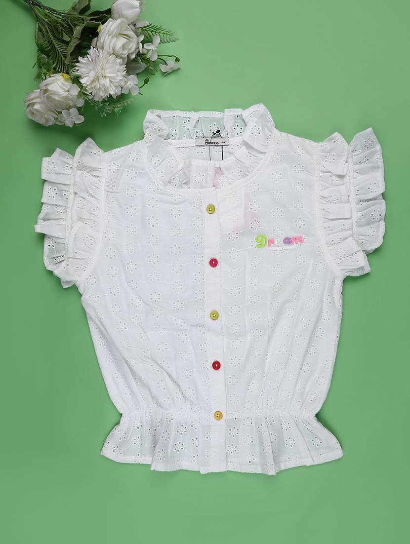 girls self designed short sleeve top