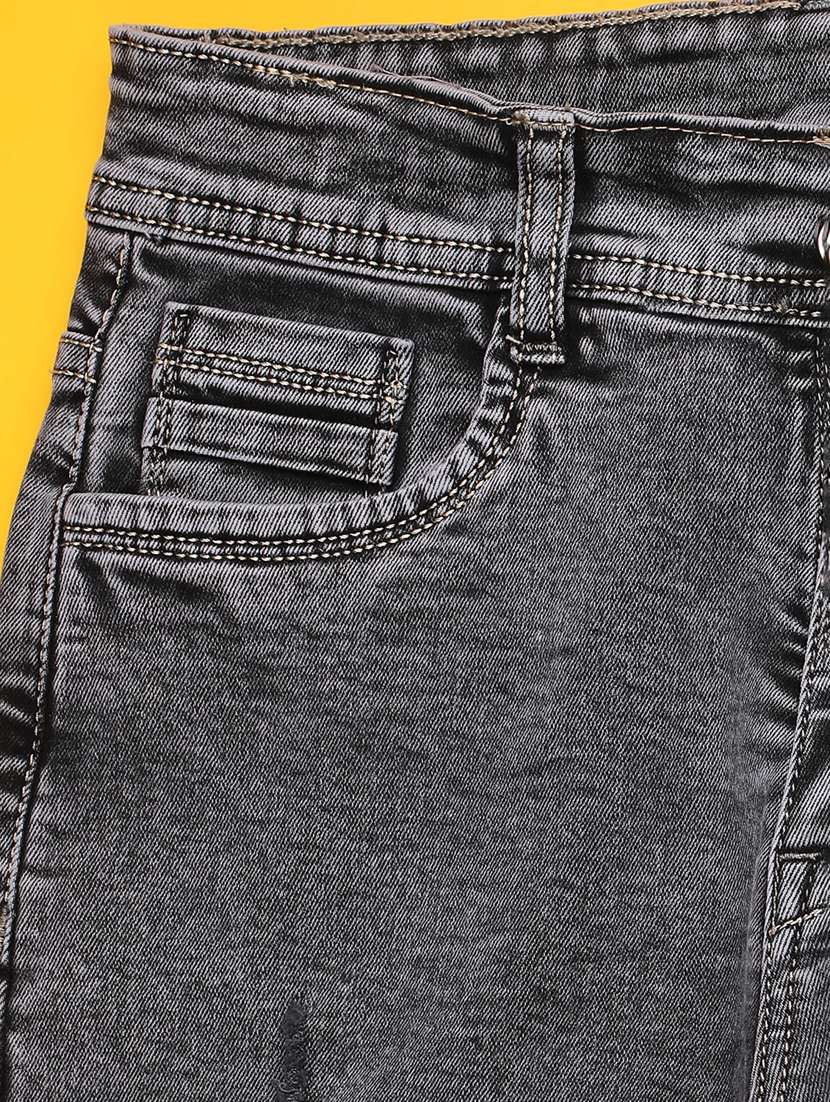 girls grey denim distress jean - 22175569 -  Standard Image - 3