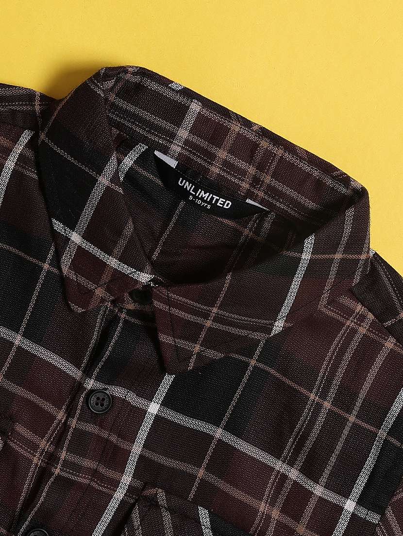 boys brown cotton shirt - 22175590 -  Standard Image - 3