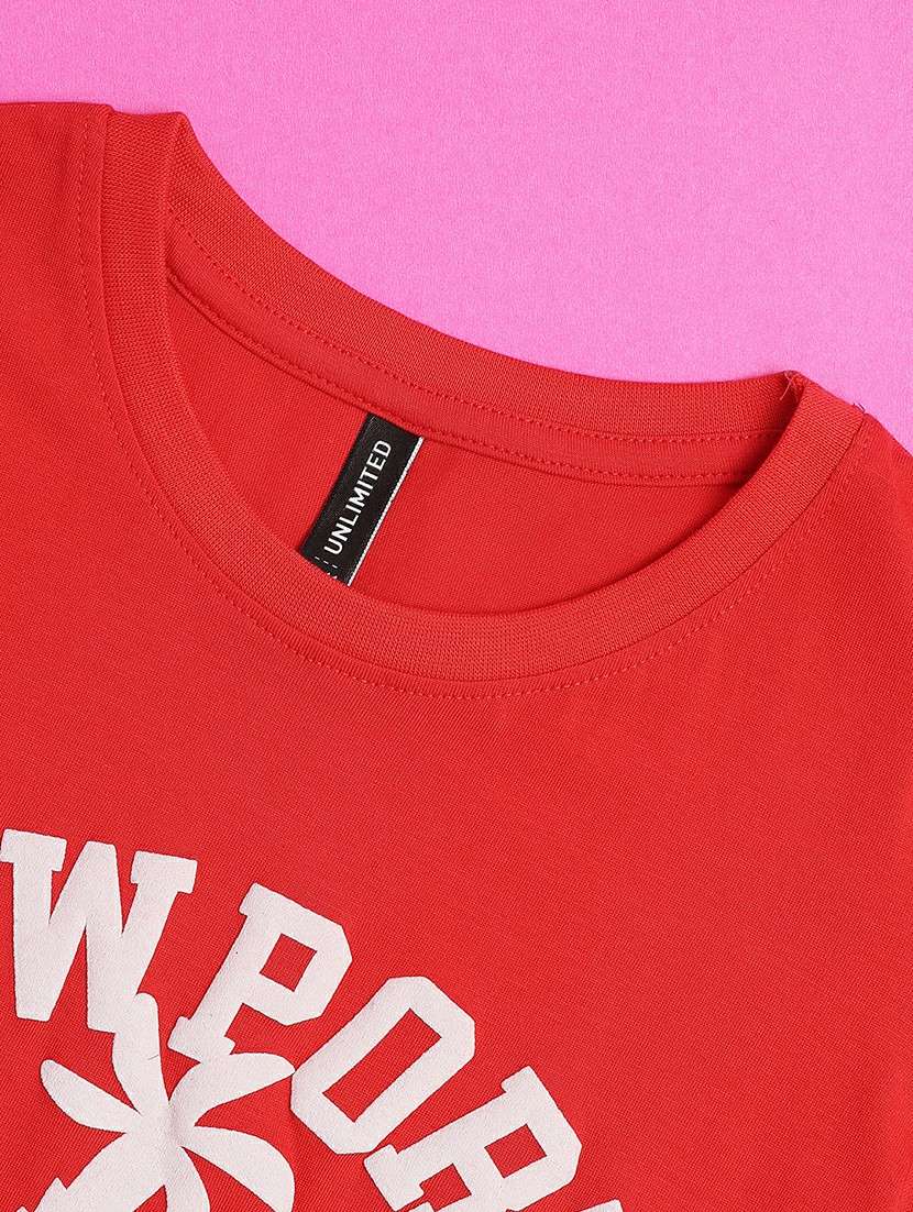 girls typography round neck tee - 22175791 -  Standard Image - 3