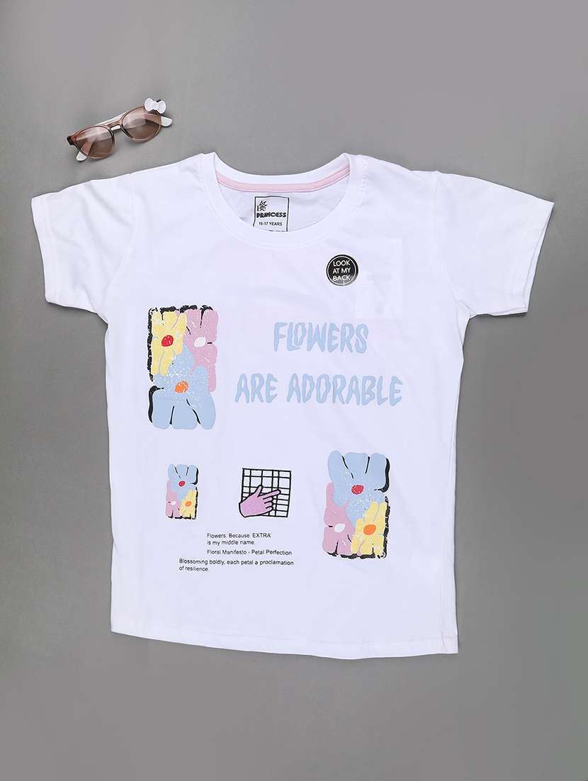 girls printed short sleeves regular tee