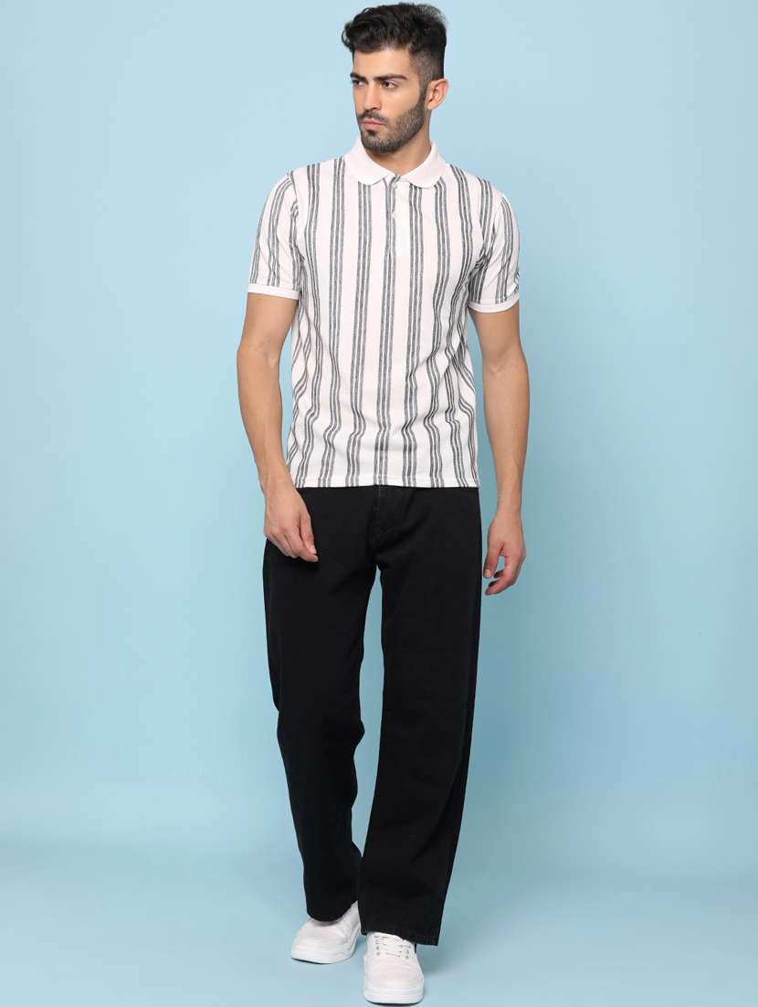 men striped short sleeve regular fit polo t-shirt - 22175815 -  Standard Image - 3