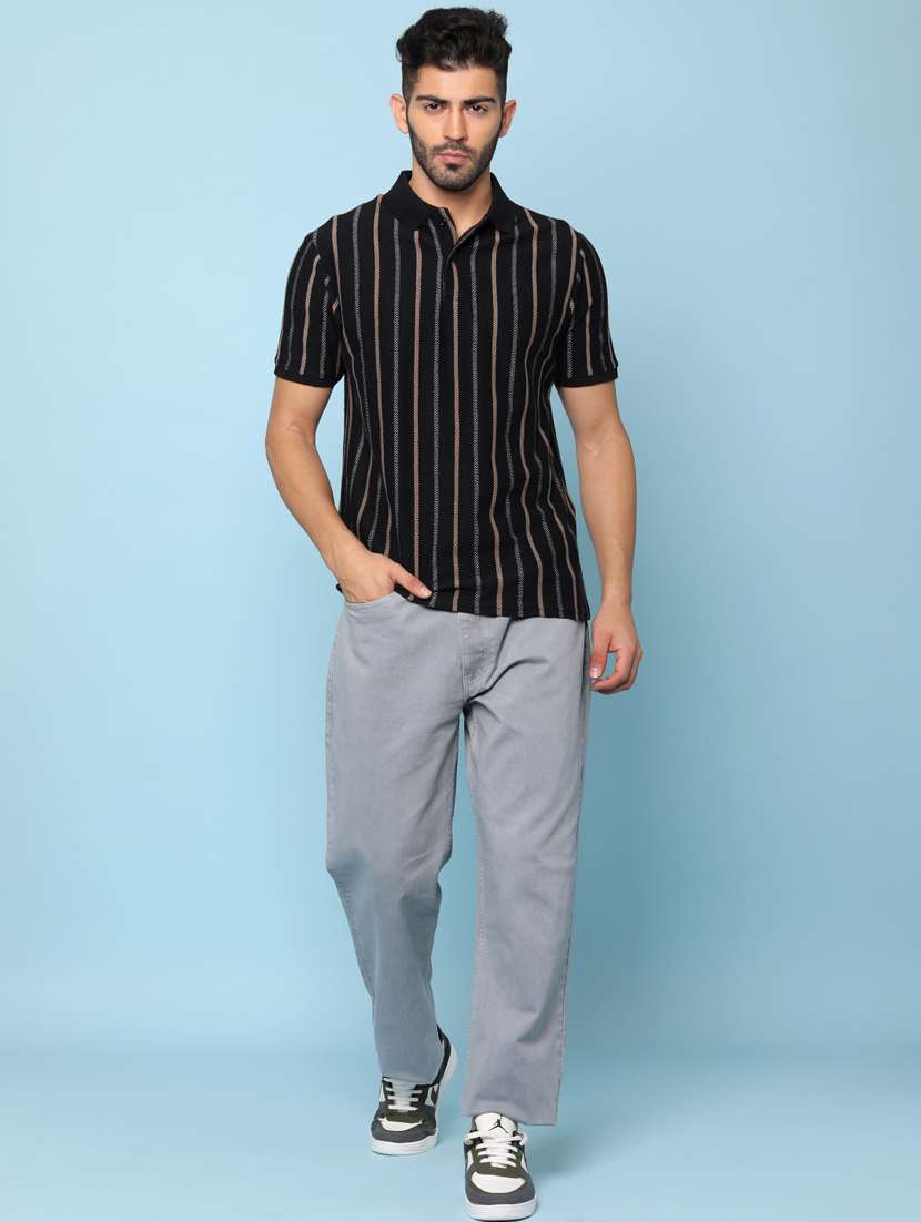 men striped short sleeve regular fit polo t-shirt - 22175816 -  Standard Image - 3