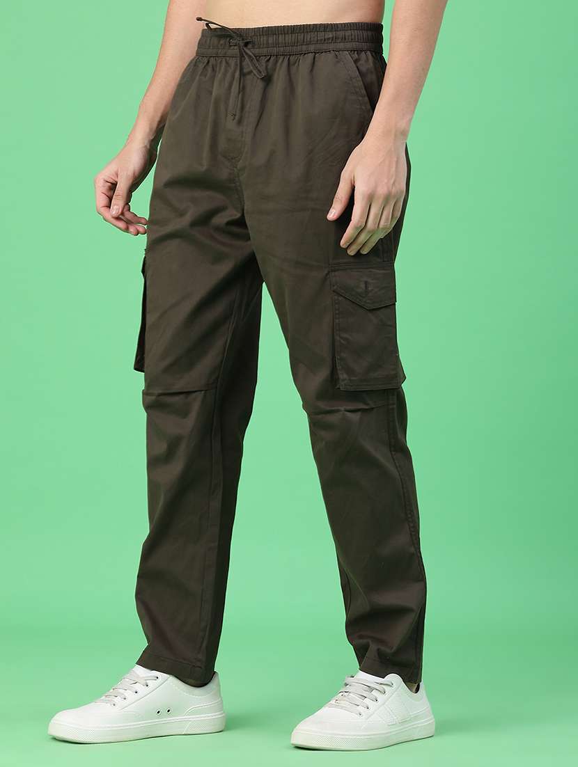 men solid mid rise regular fit cargo - 22175853 -  Standard Image - 3