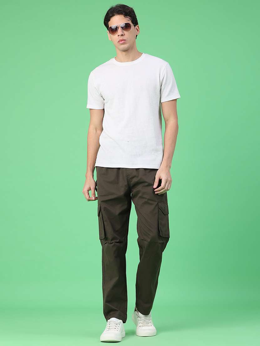 men solid mid rise regular fit cargo - 22175853 -  Standard Image - 5