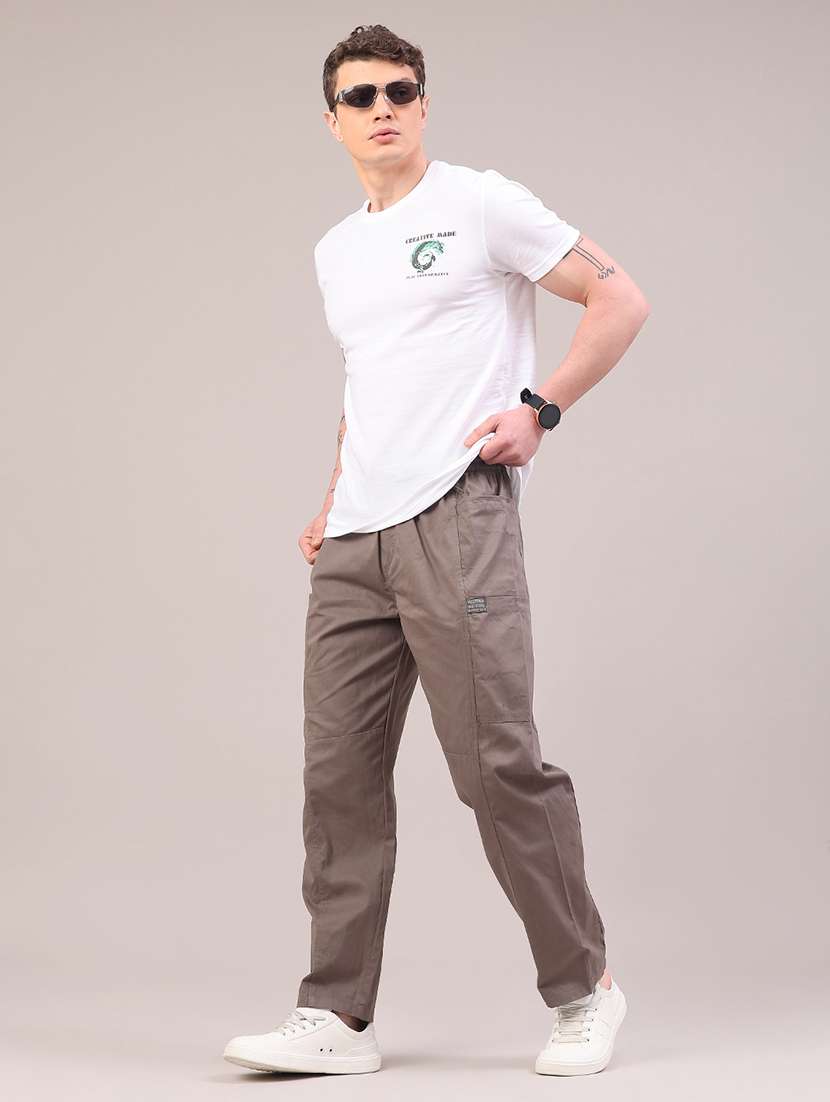 men solid mid rise regular fit cargo  - 22175854 -  Standard Image - 5