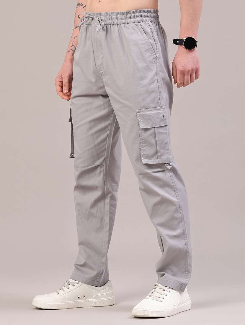 men solid mid rise regular fit cargo  - 22175855 -  Standard Image - 3