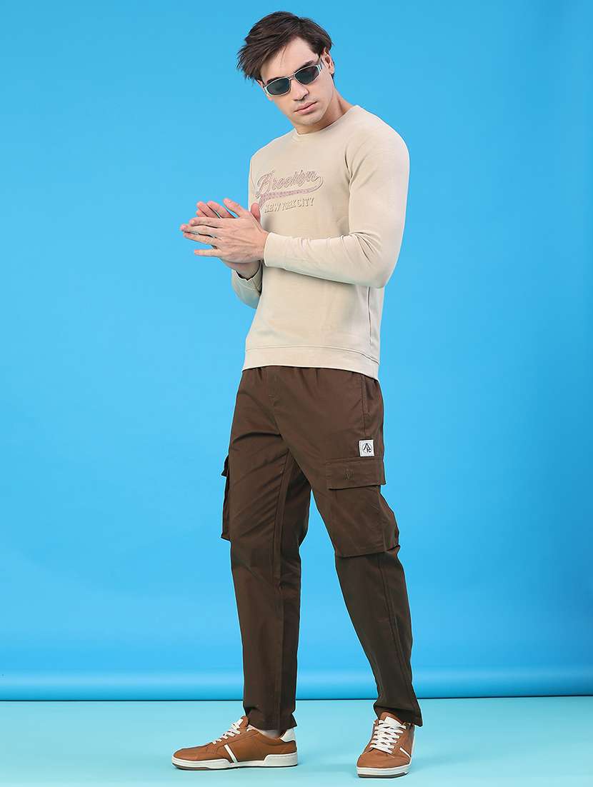 men solid mid rise regular fit cargo - 22175856 -  Standard Image - 5