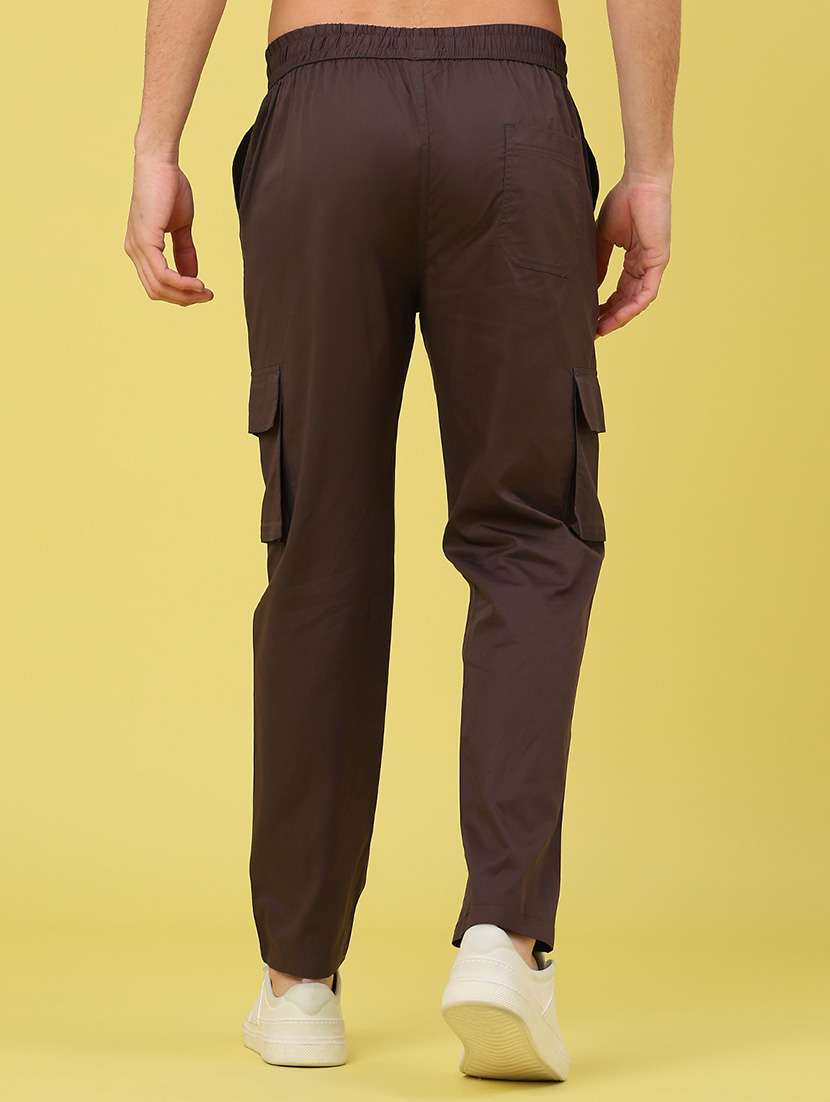 men solid mid rise regular fit cargo  - 22175857 -  Standard Image - 3