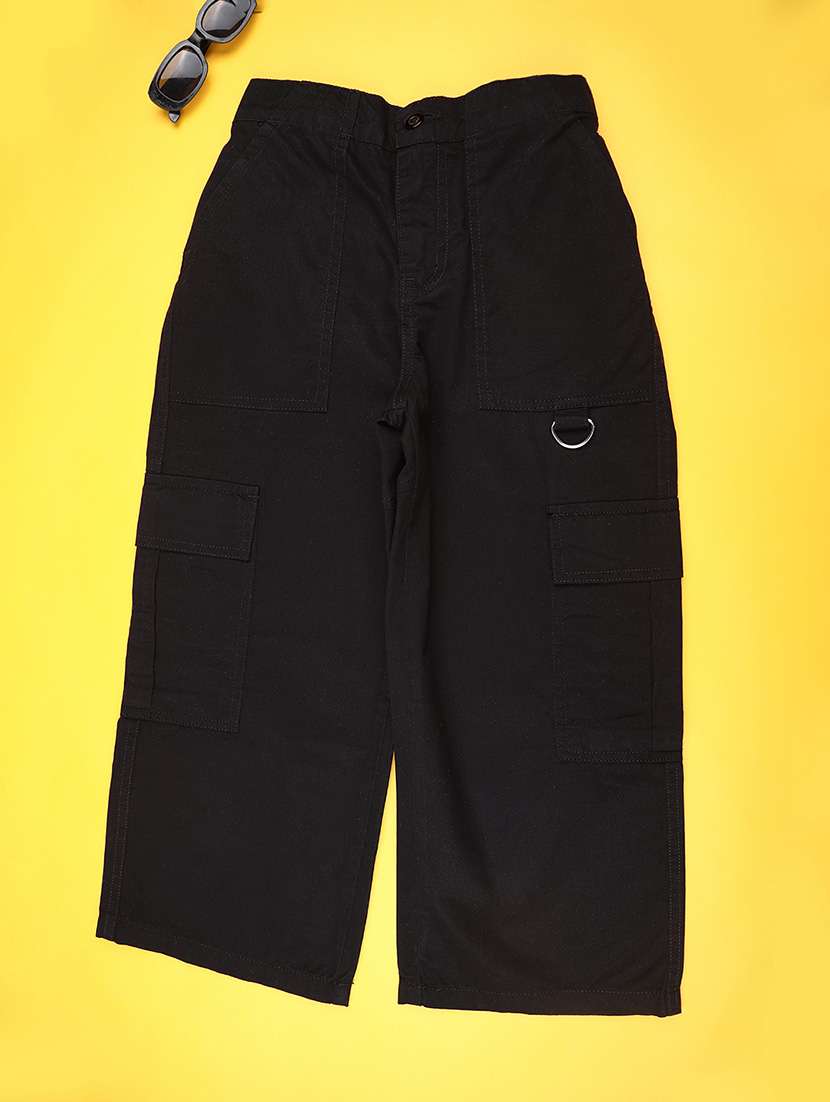 boys solid mid rise cargo