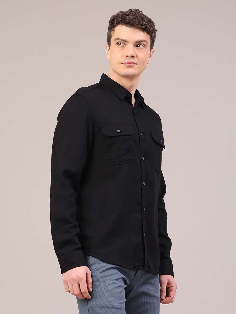 men solid long sleeve regular fit casual shirt - 22175883 -  Standard Image - 3