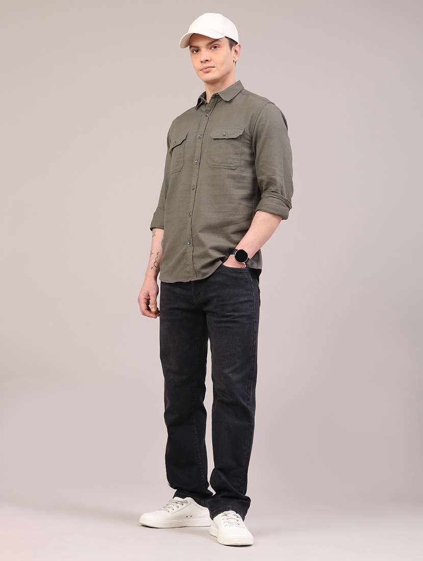 men solid long sleeve regular fit casual shirt - 22175884 -  Standard Image - 5