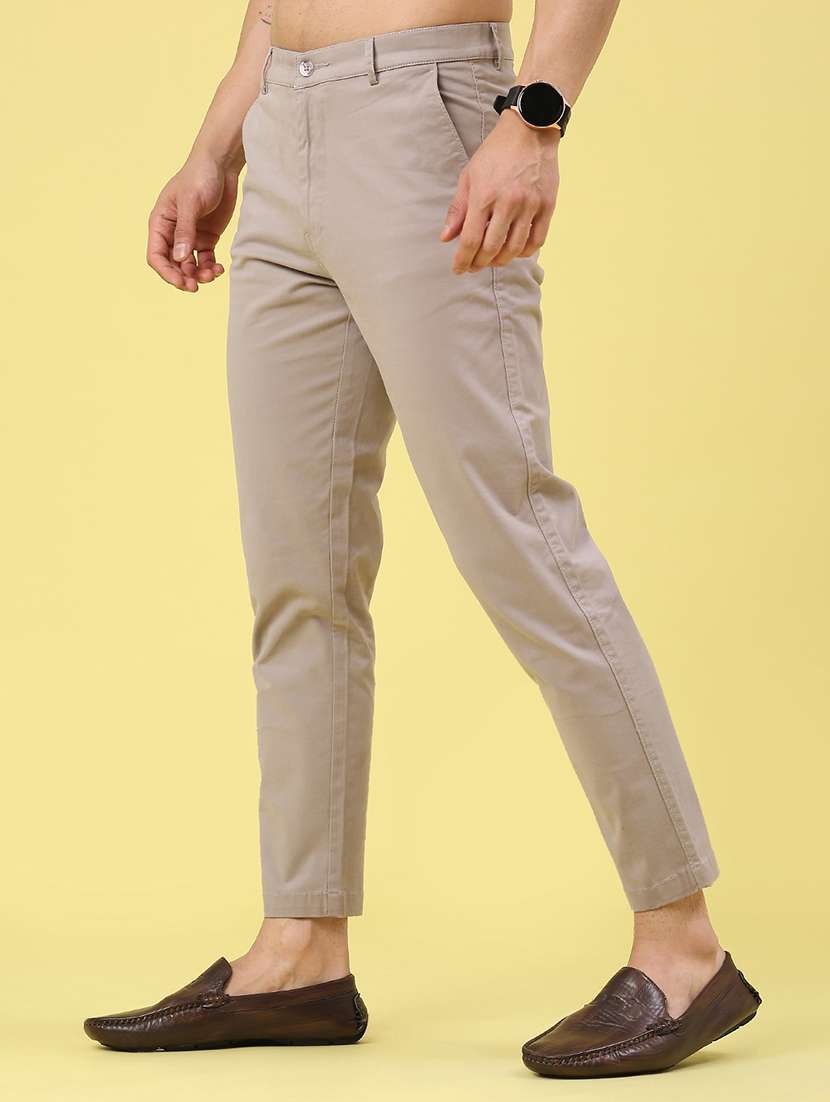 men solid mid rise chinos casual trouser - 22176082 -  Standard Image - 3