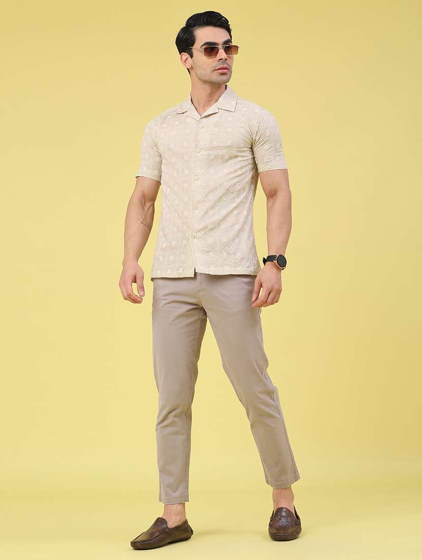 men solid mid rise chinos casual trouser - 22176082 -  Standard Image - 5