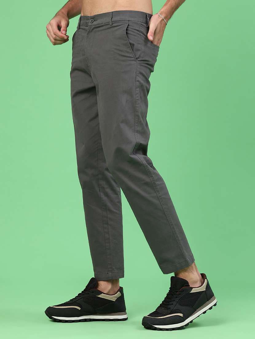 men solid mid rise chinos casual trouser - 22176083 -  Standard Image - 3