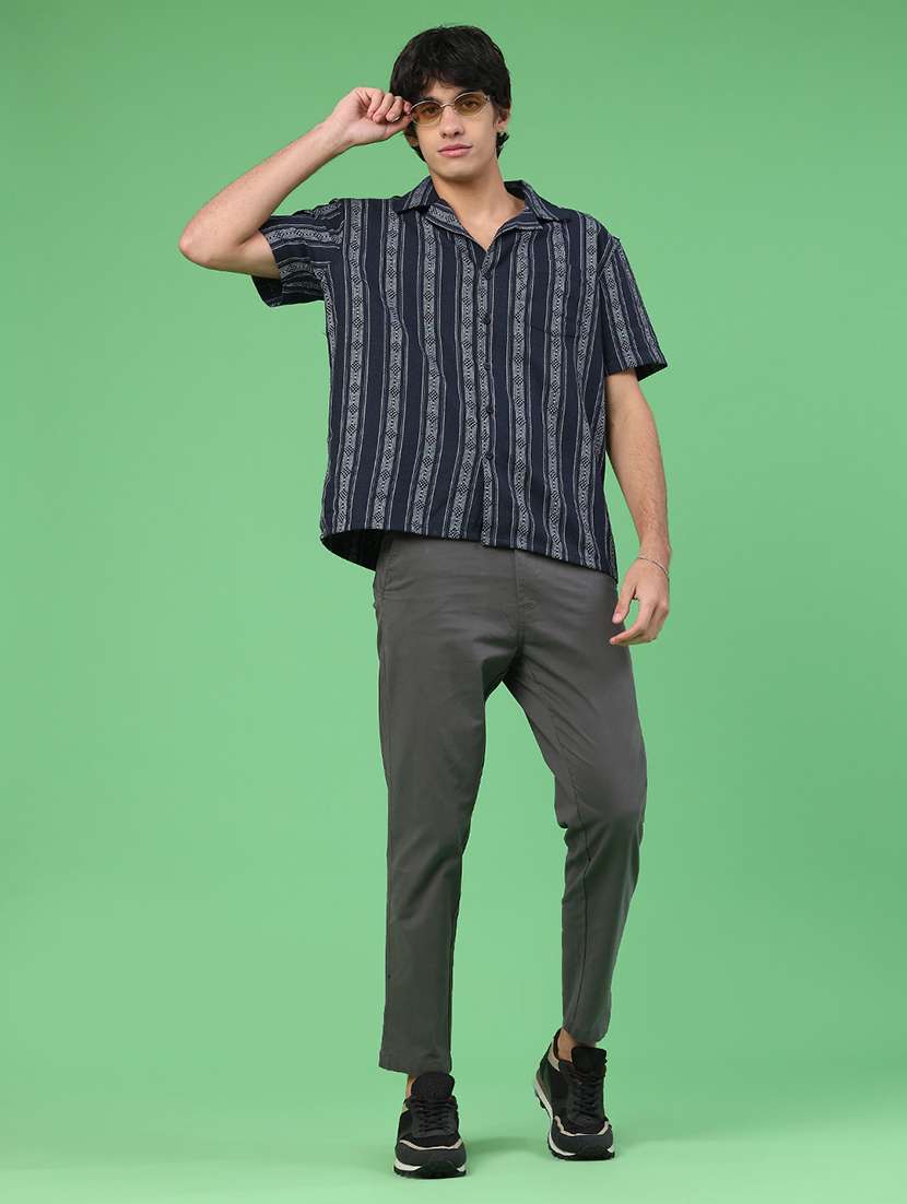 men solid mid rise chinos casual trouser - 22176083 -  Standard Image - 5