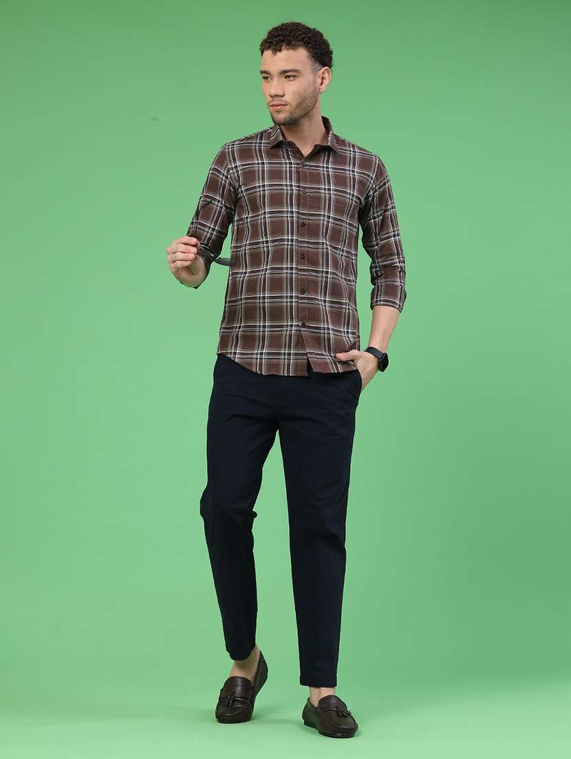 men solid mid rise chinos casual trouser - 22176087 -  Standard Image - 5