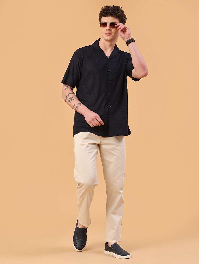 men solid mid rise chinos casual trouser - 22176090 -  Standard Image - 5