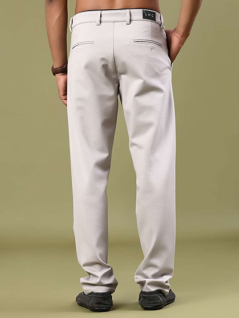 men solid mid rise chinos casual trouser - 22176095 -  Standard Image - 3