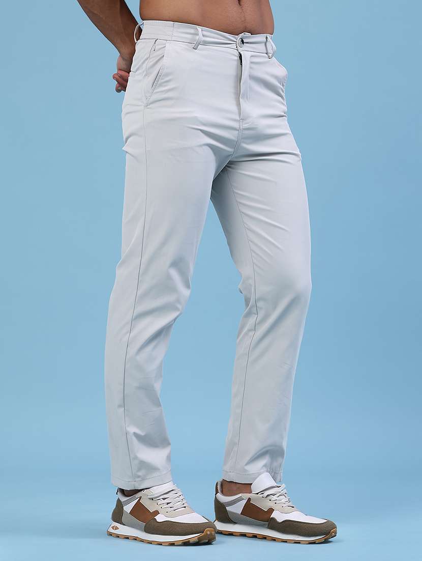 men solid mid rise regular fit chinos - 22176097 -  Standard Image - 3
