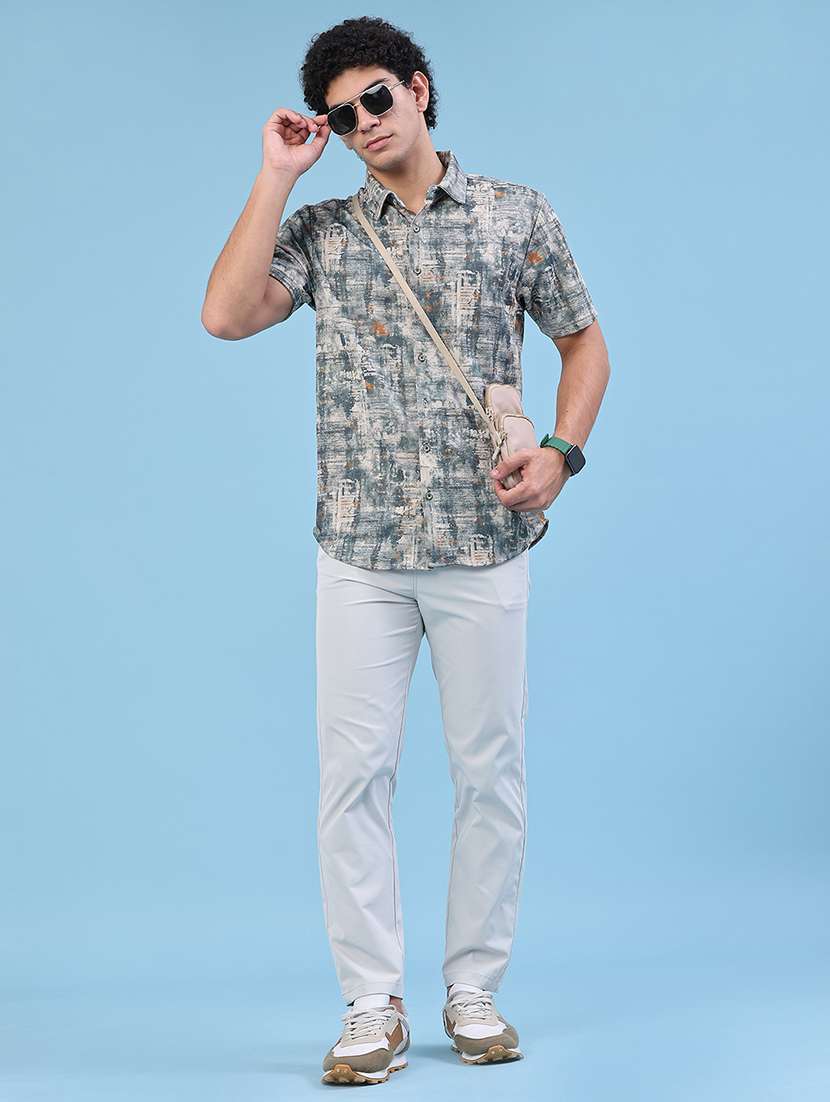 men solid mid rise regular fit chinos - 22176097 -  Standard Image - 5
