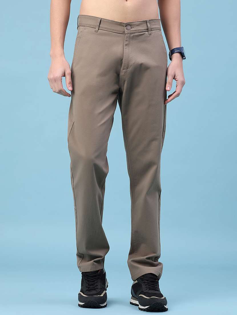 men solid mid rise regular fit chino