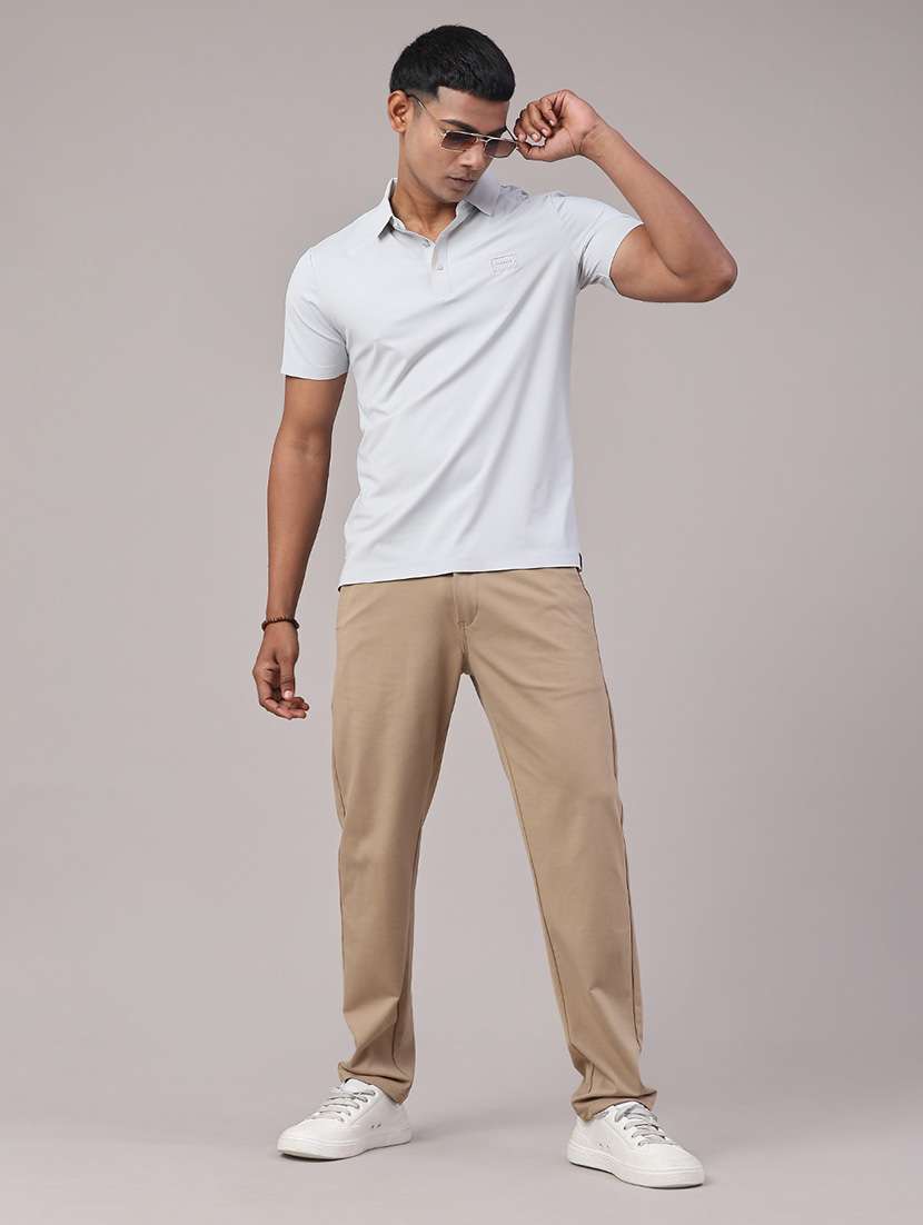 men solid mid rise chinos casual trouser - 22176128 -  Standard Image - 5