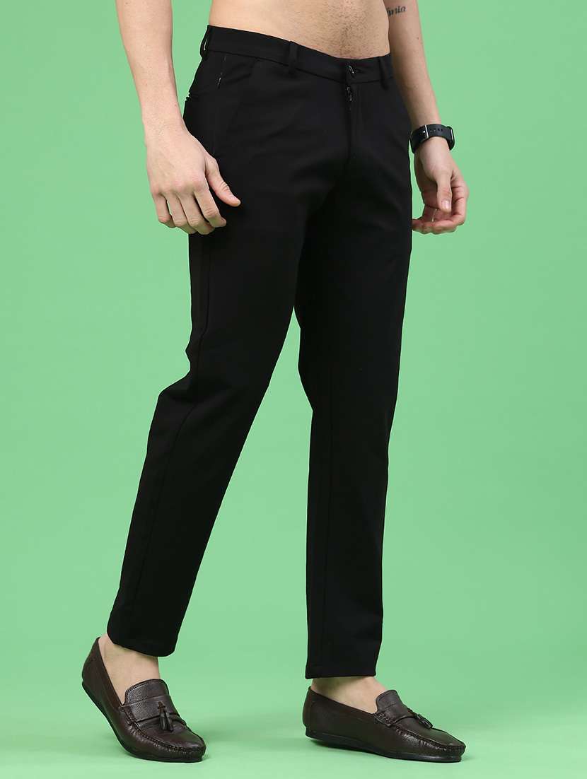 men solid mid rise chinos casual trouser - 22176129 -  Standard Image - 3