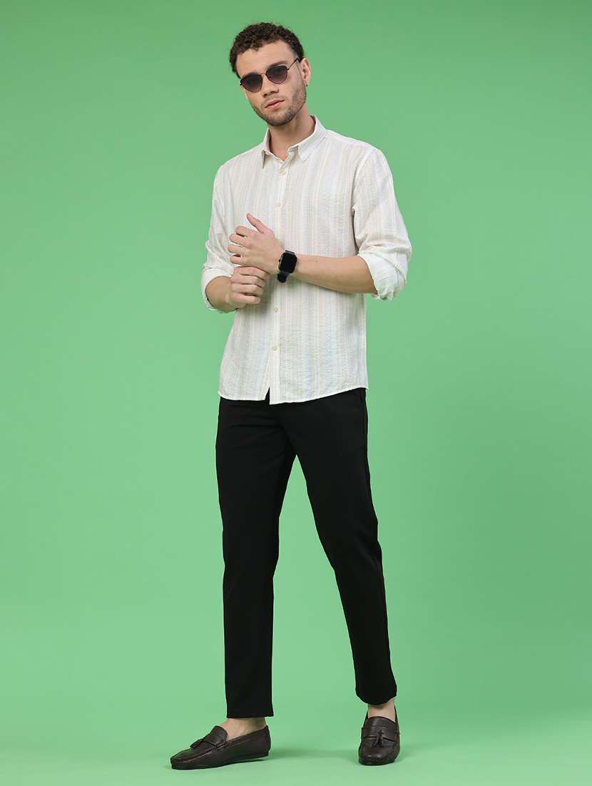 men solid mid rise chinos casual trouser - 22176129 -  Standard Image - 5