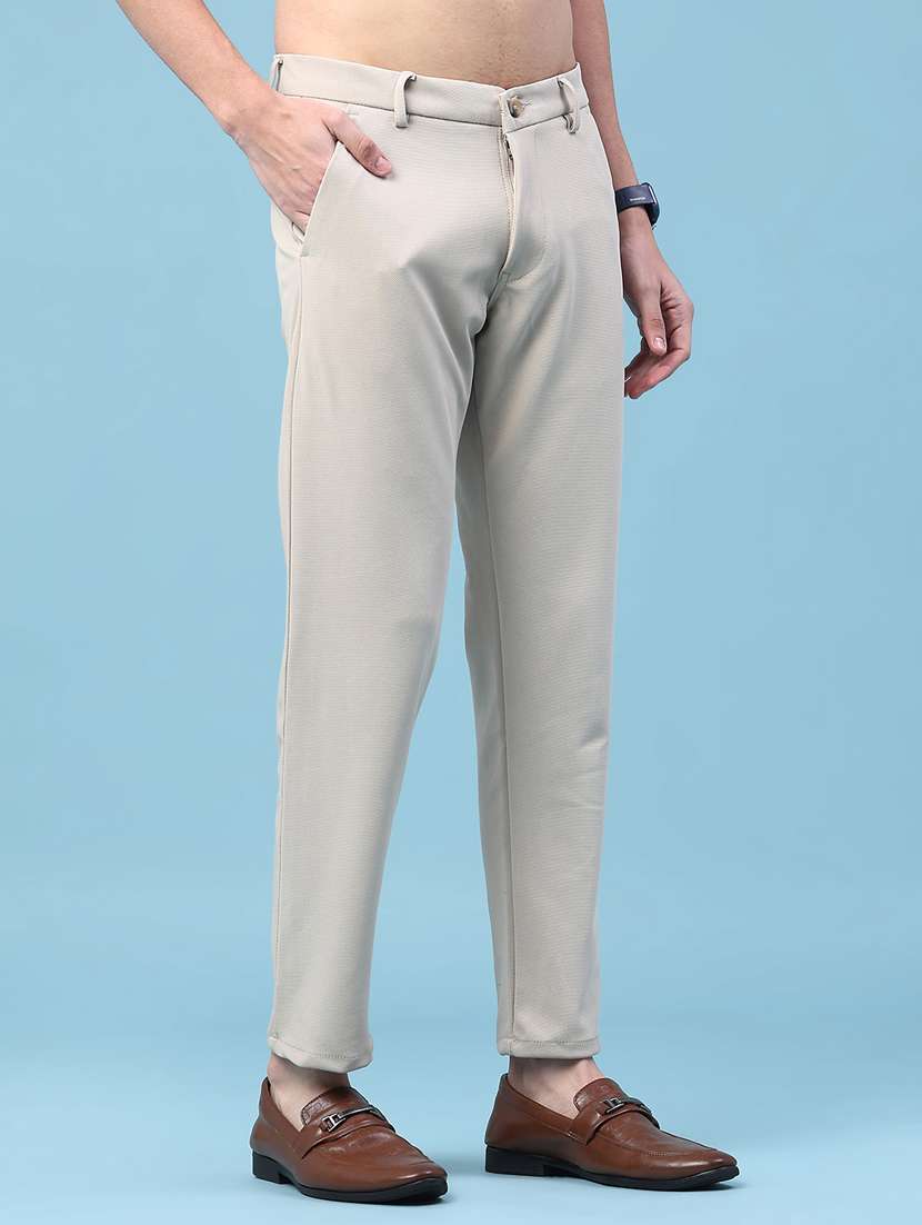 men solid mid rise chinos casual trouser - 22176132 -  Standard Image - 3