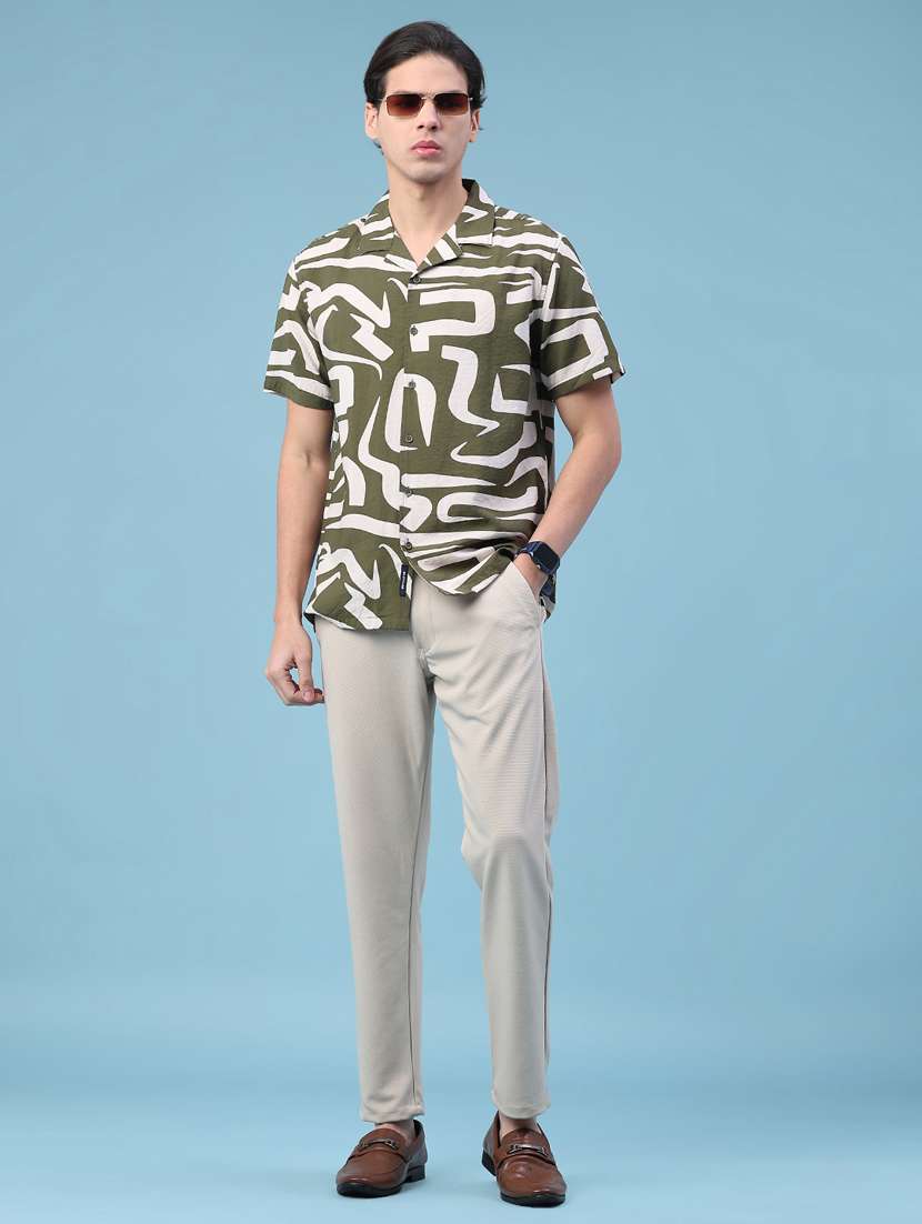 men solid mid rise chinos casual trouser - 22176132 -  Standard Image - 5