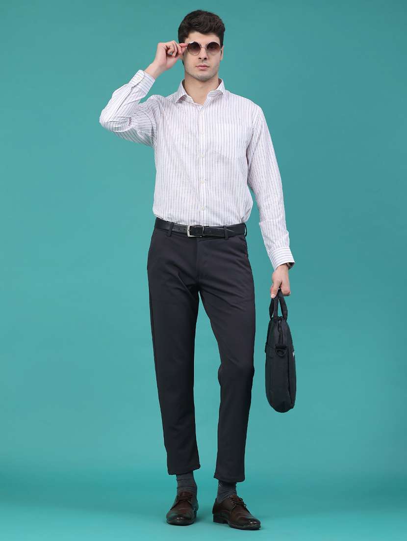 men solid mid rise chinos casual trouser - 22176133 -  Standard Image - 5