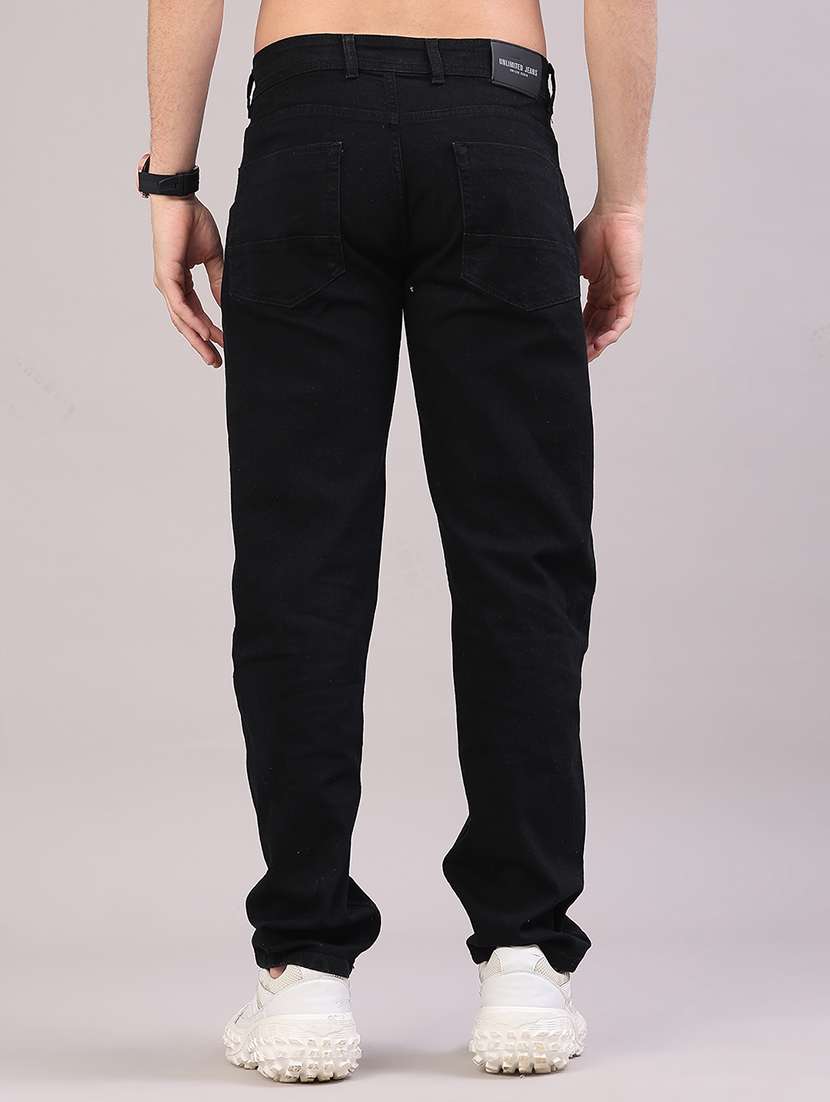 men plain mid rise full length tapered jeans - 22176174 -  Standard Image - 3