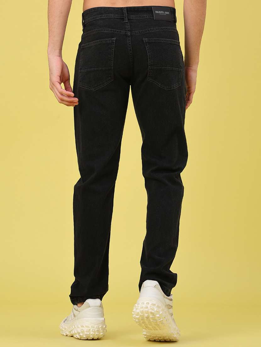 men plain mid rise full length tapered jeans - 22176186 -  Standard Image - 3