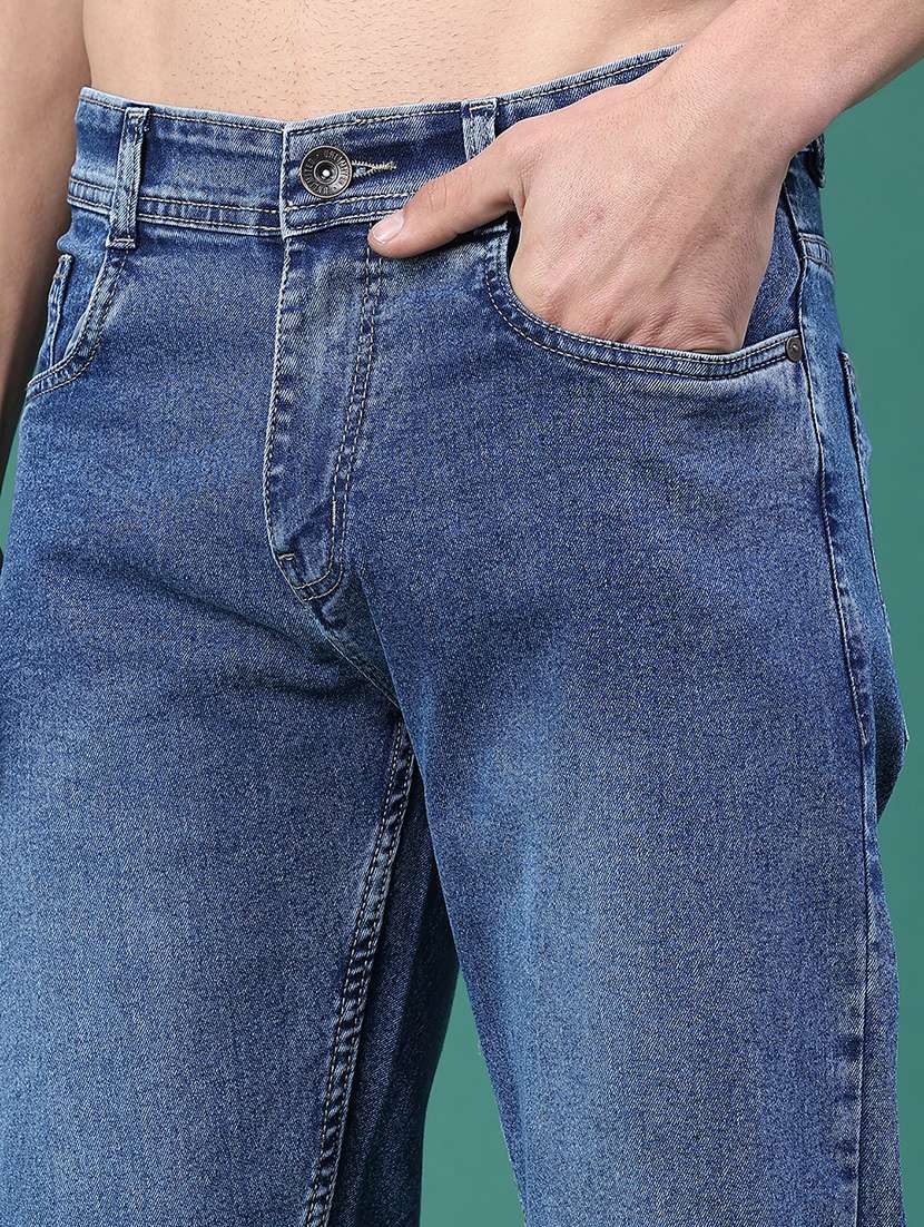 men washed mid rise full length tapered jeans - 22176187 -  Standard Image - 5