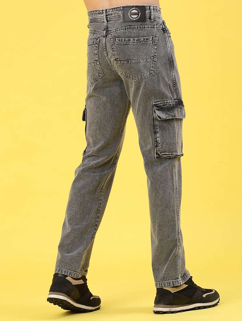men solid mid rise regular fit cargo - 22176196 -  Standard Image - 3