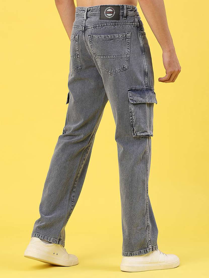 men solid mid rise regular fit cargo - 22176198 -  Standard Image - 3