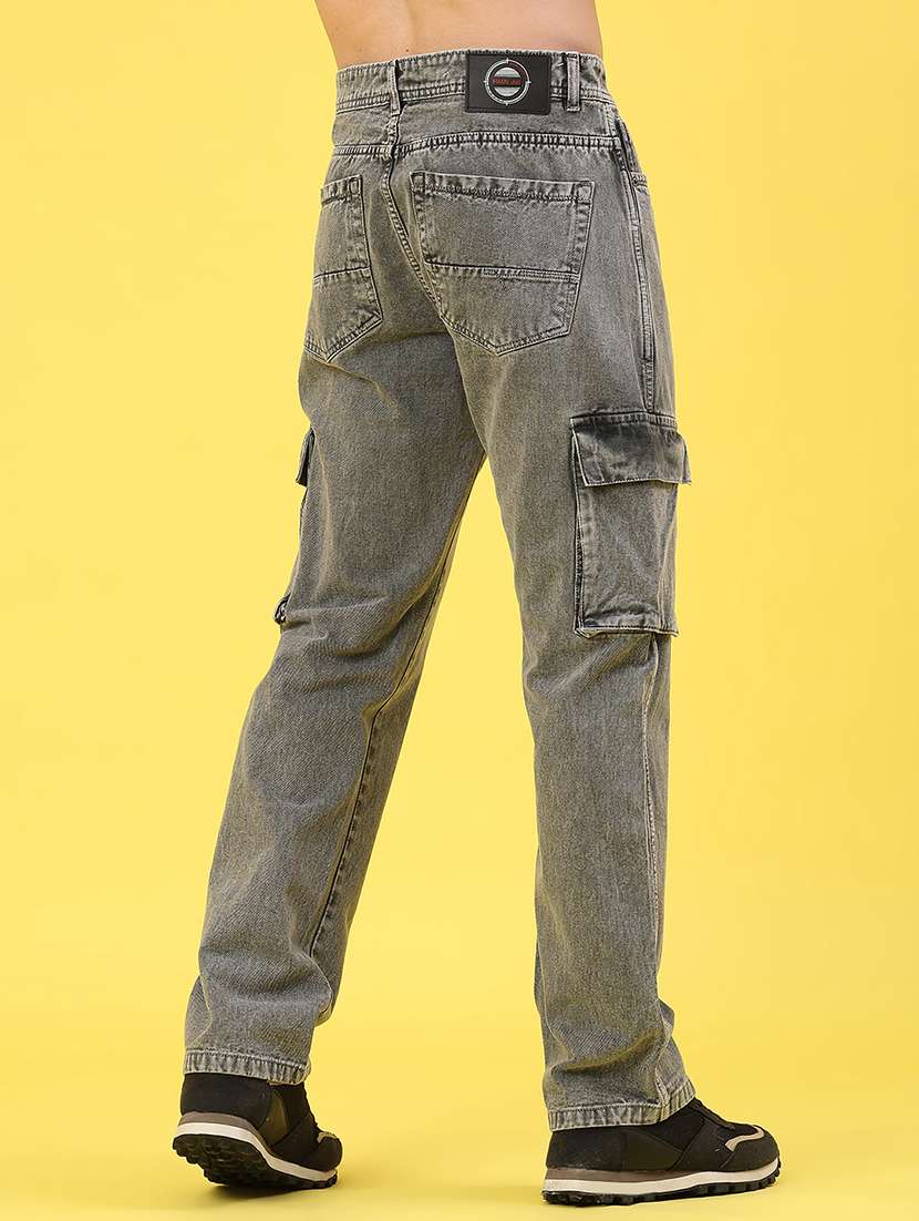 men solid mid rise regular fit cargo - 22176199 -  Standard Image - 3