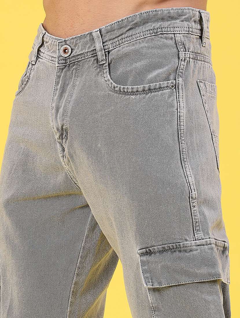 men solid mid rise regular fit cargo - 22176200 -  Standard Image - 5