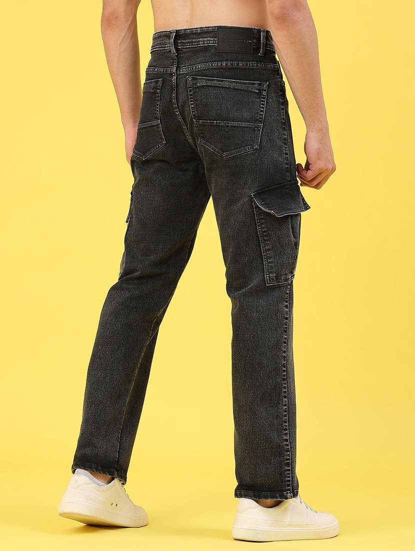 men solid mid rise regular fit cargo - 22176201 -  Standard Image - 3