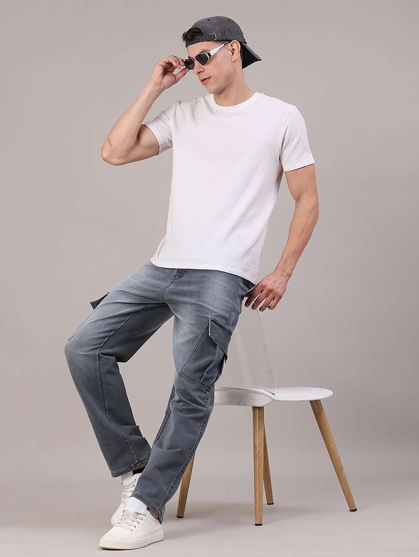 men washed mid rise relaxed fit cargo - 22176203 -  Standard Image - 5