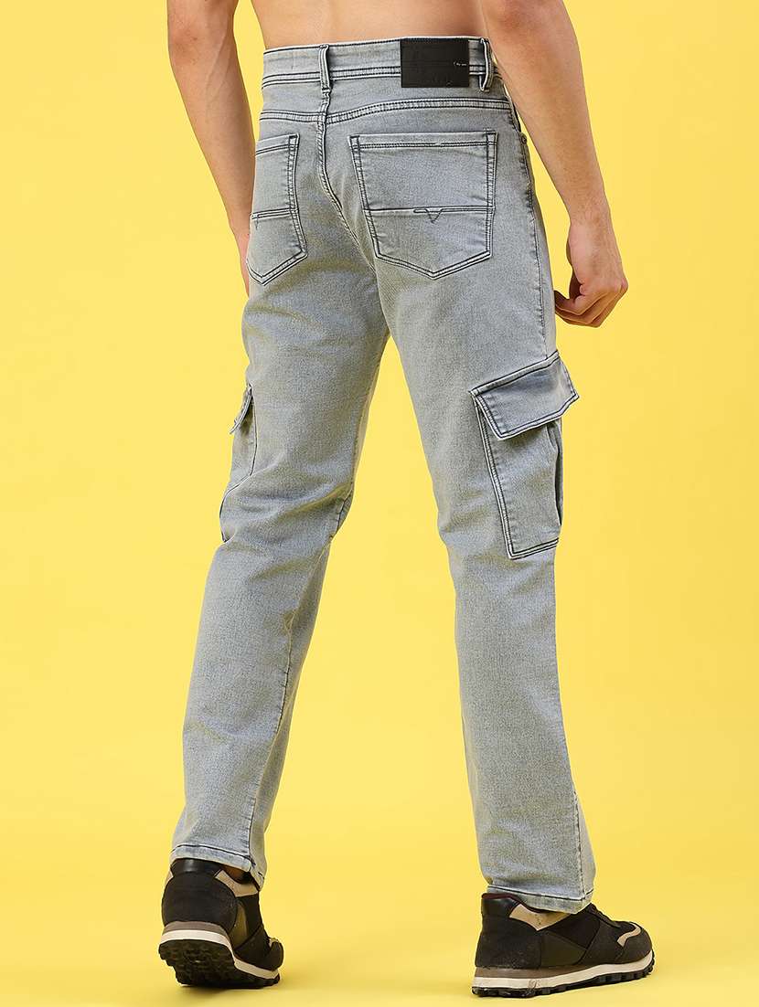 men solid mid rise regular fit cargo - 22176204 -  Standard Image - 3